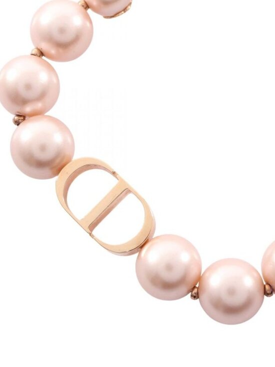 Dior Necklace CD Logo Gold Pink - Picture 2 of 7